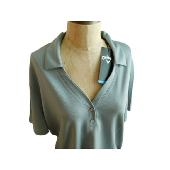 Callaway Size XL Ladies Gray Opti Dri Golf Shirt NWT UPF 50 - Picture 4 of 4